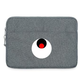 3 circles, white, black and red - Laptop bag 15" - heather grey - Front