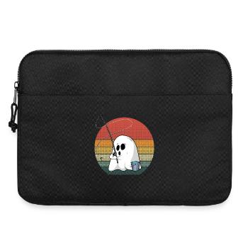 Funny Ghost Fishing Retro Sunset Spooky Hobby Gift - Laptop bag 15" - black - Front