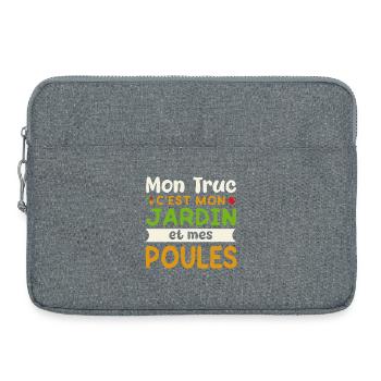 My garden My chickens humor gardening gardener - Laptop bag 15" - heather grey - Front