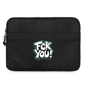 FCK YOU lettering provocative statement - Laptop bag 15" - black - Front