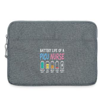Battery Level of a Pediatric Intensive Care Nurse Humor - Laptop bag 15" - heather grey - Front