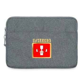 Schweizer Flagge Tischtennis - Laptoptasche 15" - Grau meliert - Vorne