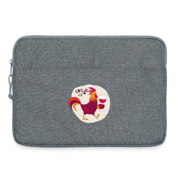 Coq au Vin Rooster with Wine - Laptop bag 15" - heather grey - Front