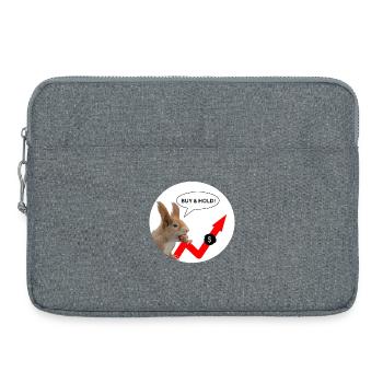 Finanzshirt Eichhörnchen Buy & Hold  - Laptoptasche 15" - Grau meliert - Vorne