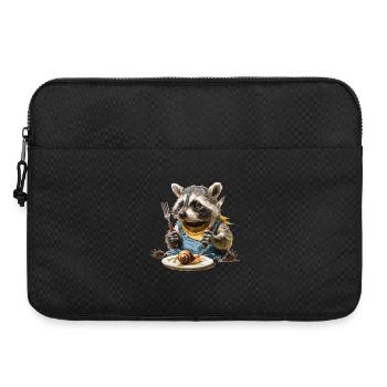 Chef raton laveur avec fourchette et couteau - Sacoche pour ordinateur portable 15 pouces - noir - Devant