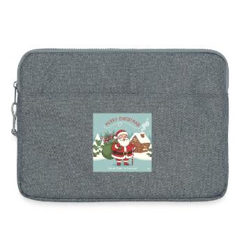 Le Père Noël de Noël avec sac et canne en sucre d’orge - Sacoche pour ordinateur portable 15 pouces - gris chiné - Devant