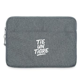 TIE A TIGER — Textured white typo - Laptop bag 15" - heather grey - Front