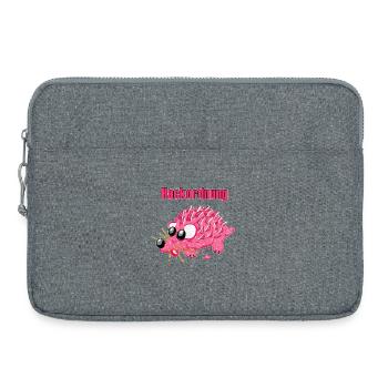 Mettigel Cartoon – Funny pecking order - Laptop bag 15" - heather grey - Front
