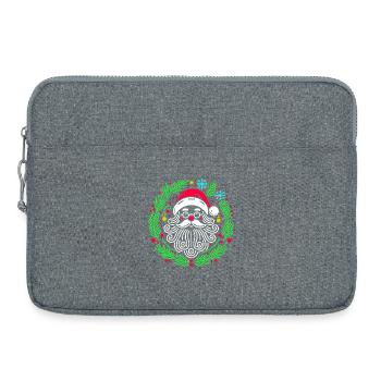 Weihnachtsrunder Weihnachtsmann mit Ästen - Laptoptasche 15" - Grau meliert - Vorne
