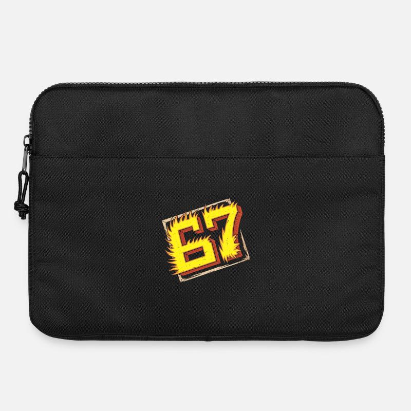 Flaming 67 Brainrot  Emblem - Laptop bag 15" - black