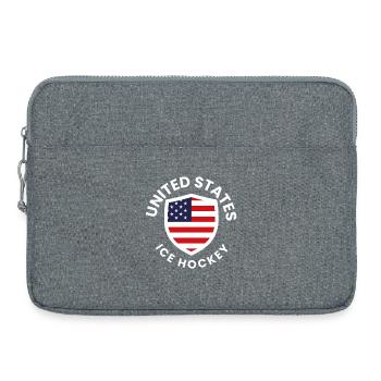 Logo du Shield de hockey sur glace des États-Unis - Sacoche pour ordinateur portable 15 pouces - gris chiné - Devant