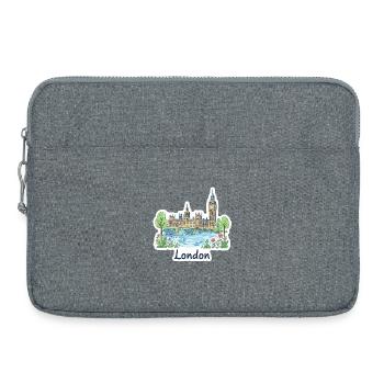 London Skyline Big Ben Parliament Bridge Kunst - Laptoptasche 15" - Grau meliert - Vorne