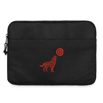 Der Wolf und der rote Mond - Laptoptasche 15" - Schwarz - Vorne