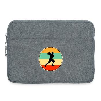 Retro Basketball Silhouette Vintage Sunset Player - Laptop bag 15" - heather grey - Front