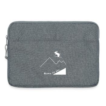Born to ski - Laptop bag 15" - heather grey - Front
