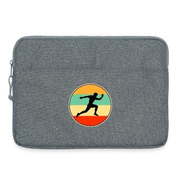 Männlicher Läufer Retro Sunset Vintage Athlete Sport Gif - Laptoptasche 15" - Grau meliert - Vorne