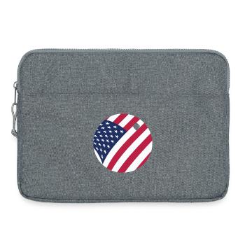 Drapeau américain Balle de ping-pong Tennis patriotique - Sacoche pour ordinateur portable 15 pouces - gris chiné - Devant