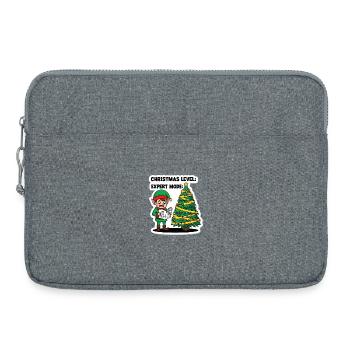 Elfe en mode expert niveau Noël - Sacoche pour ordinateur portable 15 pouces - gris chiné - Devant