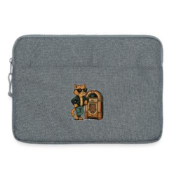 Rockabilly Jukebox Cool Cat Cadeau rétro des années 50 - Sacoche pour ordinateur portable 15 pouces - gris chiné - Devant