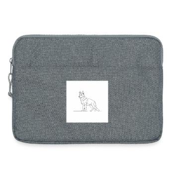 Ligne de bergers allemands minimalistes - Sacoche pour ordinateur portable 15 pouces - gris chiné - Devant