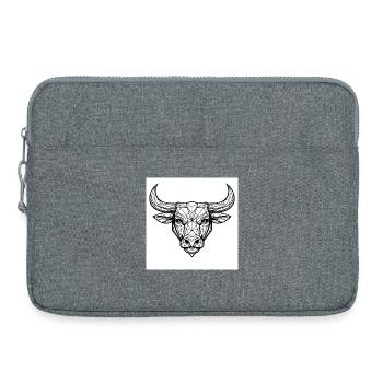 Geometric bull's head - Laptop bag 15" - heather grey - Front