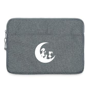 Silhouette de la Fêle Fleur sur la Lune - Sacoche pour ordinateur portable 15 pouces - gris chiné - Devant
