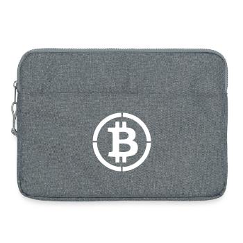 Bitcoin Logo B Symbol Stencil Vector - Laptop bag 15" - heather grey - Front