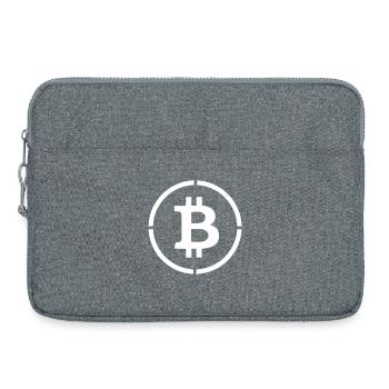 Bitcoin Logo B Symbol Stencil Vector - Laptop bag 15" - heather grey - Front
