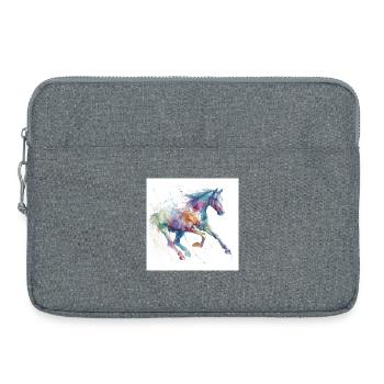 Lebendiges Aquarellpferd - Laptoptasche 15" - Grau meliert - Vorne