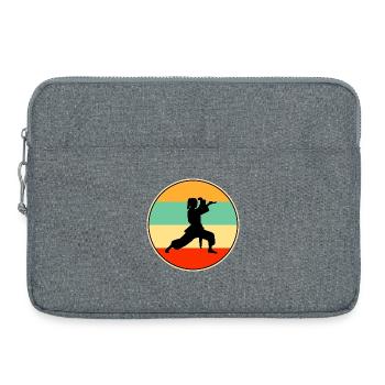 Joueuse vintage de karaté féminine arts martiaux rétro - Sacoche pour ordinateur portable 15 pouces - gris chiné - Devant