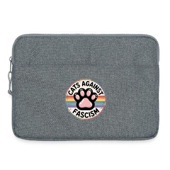 Katzen gegen Rassismus – Antifaschistische Merch - Laptoptasche 15" - Grau meliert - Vorne