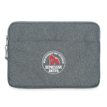 Depressive Antifa - Antifascist Merch - Laptoptasche 15" - Grau meliert - Vorne