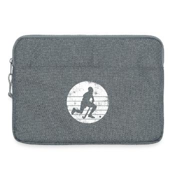 Sketch du joueur de hockey - Sacoche pour ordinateur portable 15 pouces - gris chiné - Devant