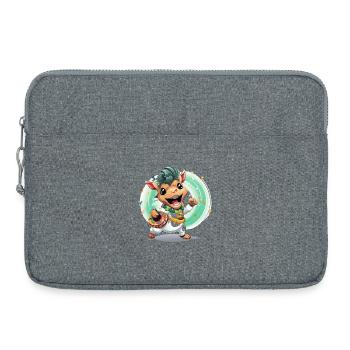 Kuh Trommler im Karneval - Laptoptasche 15" - Grau meliert - Vorne