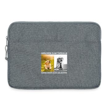 Meme- Born to dawdle, Forced to deliver - Laptop bag 15" - heather grey - Front