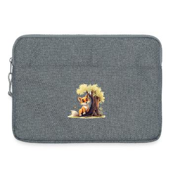 Waldfuchs am goldenen Baum - Laptoptasche 15" - Grau meliert - Vorne