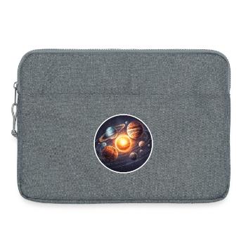 Astronomie Weltraum-Sonnensystem-Planeten-Orbit-Grafik - Laptoptasche 15" - Grau meliert - Vorne