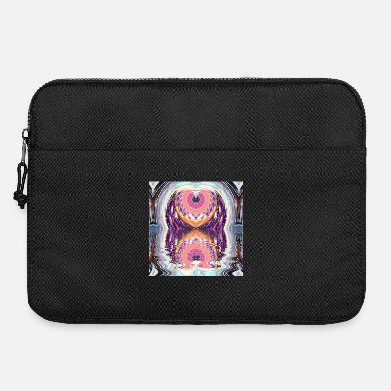 Circle Mandala Reflection in Neon Colors - Laptop bag 15" - black