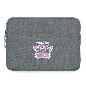 Pas comme les autres filles – Pire - Sacoche pour ordinateur portable 15 pouces - gris chiné - Devant