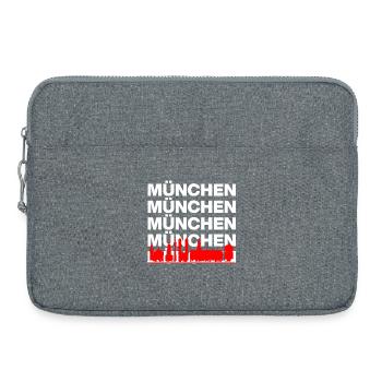 MÜNCHEN SKYLINE, STOLZ AUS BAYERN! MIR SAN MÜNCHEN - Laptoptasche 15" - Grau meliert - Vorne