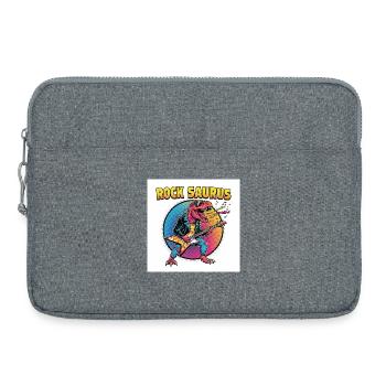 Rock Saurus Guitar Hero - Laptop bag 15" - heather grey - Front