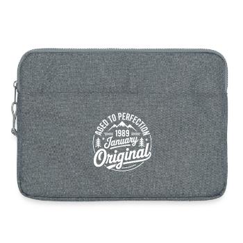 janvier 1989 – Édition outdoor aventure vintage  - Sacoche pour ordinateur portable 15 pouces - gris chiné - Devant