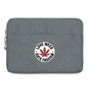 Ich liebe Gras, hasse Faschismus – Antifaschistische Ware - Laptoptasche 15" - Grau meliert - Vorne