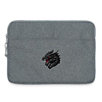 Tête de dragon aux yeux rouges - Sacoche pour ordinateur portable 15 pouces - gris chiné - Devant