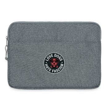 Liebe Hunde, hasse Faschismus – Antifaschistische Ware - Laptoptasche 15" - Grau meliert - Vorne