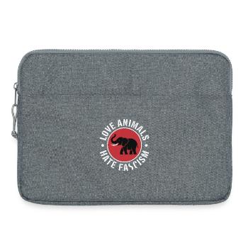 Aime les animaux, déteste le fascisme - Produits dérivés antifascistes - Sacoche pour ordinateur portable 15 pouces - gris chiné - Devant