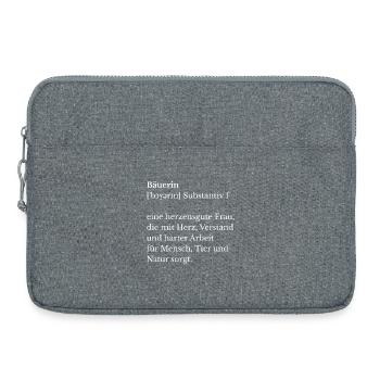 Farmer's Wife T-Shirt – Strong Statement for Country Life - Laptop bag 15" - heather grey - Front