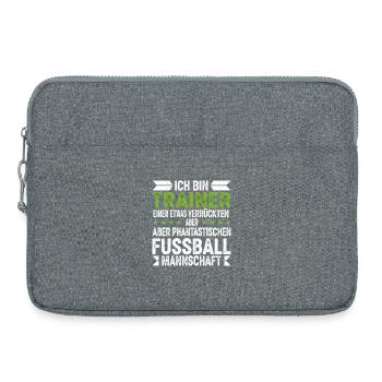 I'm the coach of a crazy football team - Laptop bag 15" - heather grey - Front