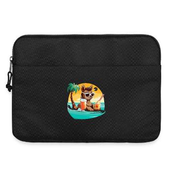 Llama on the beach in the sunlight - Laptop bag 15" - black - Front