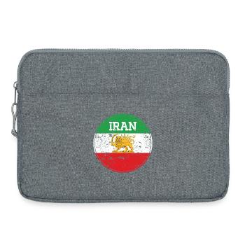 Emblème Lion Iran Vintage Rond - Sacoche pour ordinateur portable 15 pouces - gris chiné - Devant